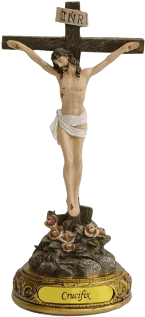 Jesusonthe Cross Statuette PNG Image