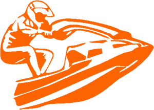 Jet Ski Action Silhouette PNG Image