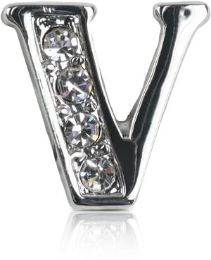 Jeweled Letter V Pendant PNG Image