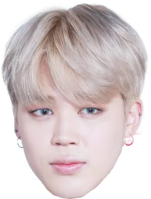 Jimin Blonde Hair Portrait PNG Image