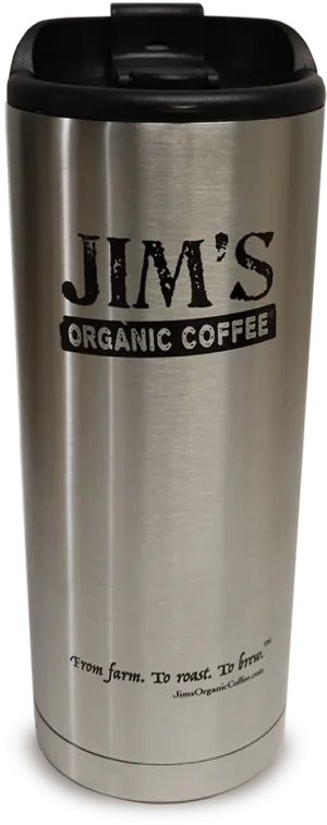 Jims Organic Coffee Tumbler PNG Image