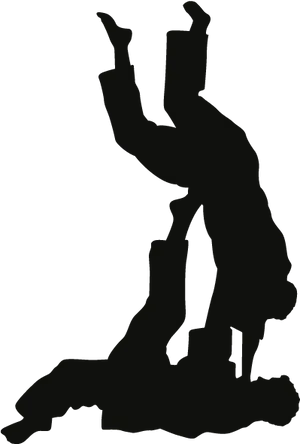 Jiu Jitsu Silhouette Training PNG Image