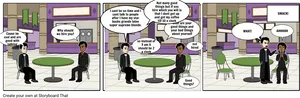 Job Interview Comic Strip PNG Image