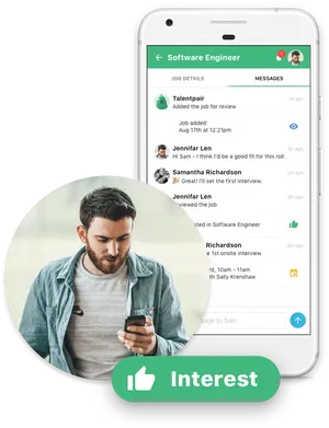 Job Search App Interaction PNG