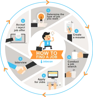 Job Search Process Infographic PNG
