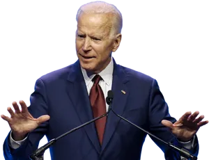 Joe Biden Speakingat Podium PNG Image