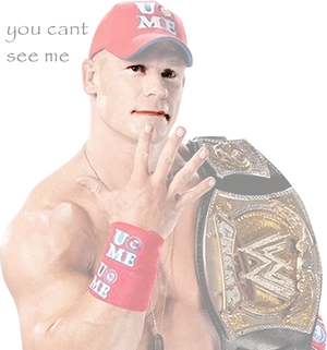 John Cena Championship Belt Pose PNG Image