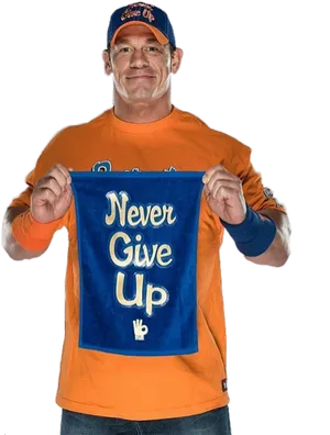 John Cena Never Give Up Towel PNG Image