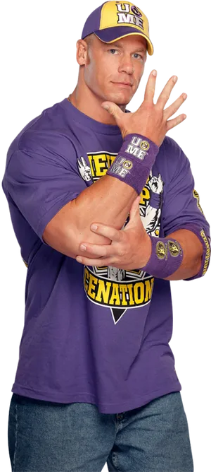 John Cena You Cant See Me Pose PNG Image