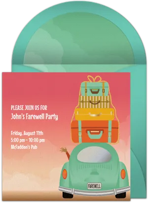 Johns Farewell Party Invitation PNG Image