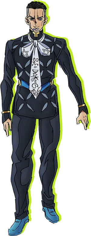 Jojo Character Standing Pose PNG Image