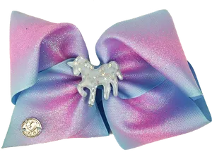 Jojo Siwa Inspired Sparkly Hair Bow PNG Image