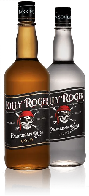 Jolly Roger Caribbean Rum Bottles PNG Image