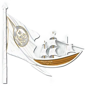 Jolly Roger Flagand Pirate Ship PNG Image