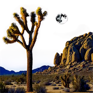 Joshua Tree With Full Moon Png 87 PNG Image