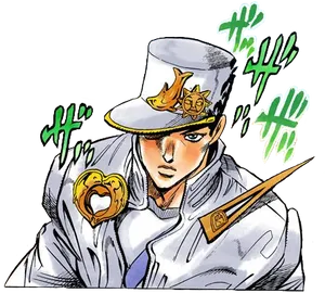 Jotaro Kujo Iconic Pose PNG Image