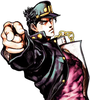 Jotaro Kujo Pointing Pose PNG Image