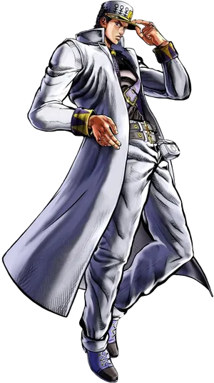 Jotaro Kujo Stoic Pose PNG Image