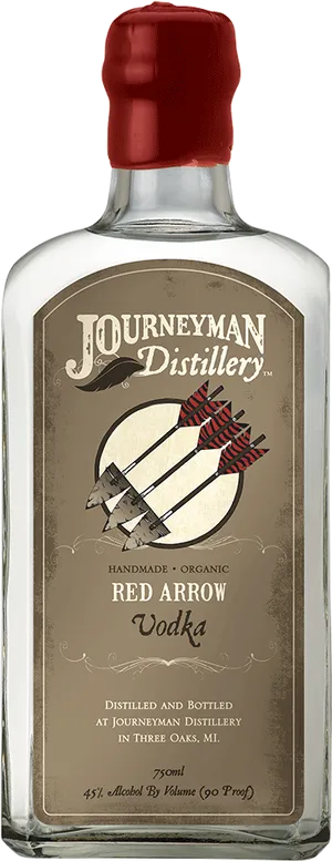 Journeyman Distillery Red Arrow Vodka Bottle PNG