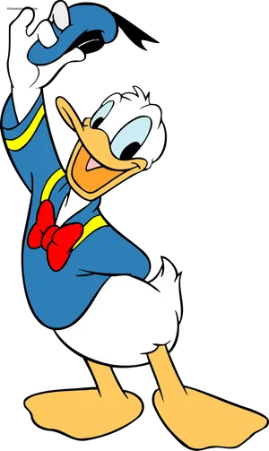 Joyful Animated Duck Character PNG Image