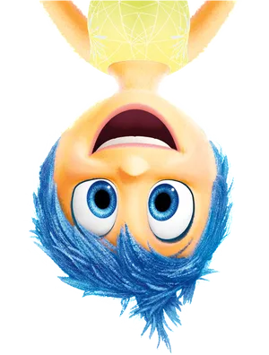 Joyful Character Upside Down PNG Image