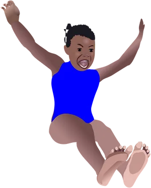 Joyful Child Jumping Illustration PNG Image