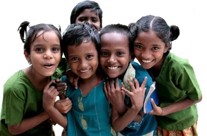 Joyful Children Gathering PNG Image