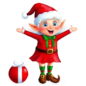 Joyful Christmas Elf Art Png Pam PNG Image