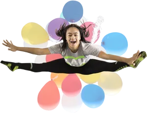 Joyful Jump Among Balloons PNG