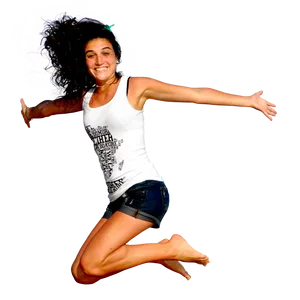 Joyful Jump Expression PNG Image