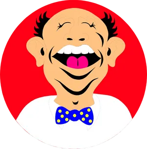 Joyful Laughter Cartoon Portrait PNG Image