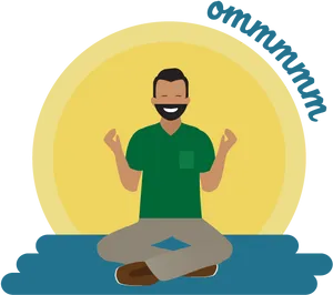 Joyful Meditation Session PNG Image