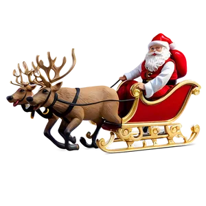 Joyful Santa Sleigh Png 8 PNG Image