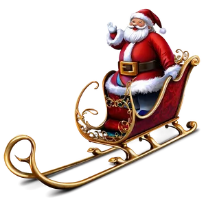 Joyful Santa Sleigh Png Chm PNG Image