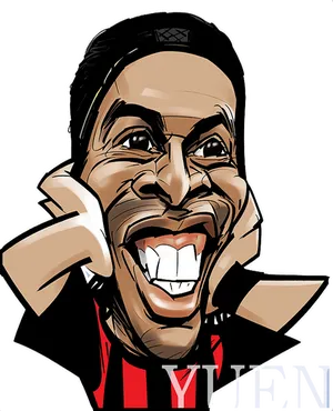 Joyful Sportsman Caricature PNG Image