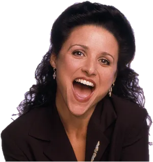 Joyful Woman Laughing Portrait PNG Image