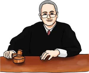 Judge With Gavel Illustration PNG Image