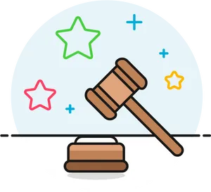 Judges Gaveland Stars Graphic PNG Image