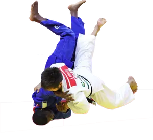 Judo Throw Competition Action PNG Image