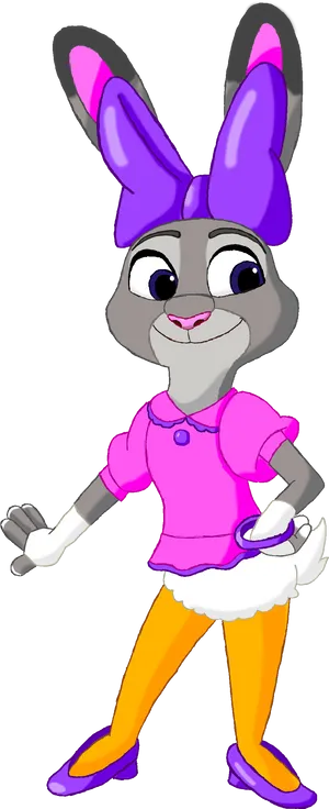 Judy Hopps Cartoon Character Outfit PNG Image