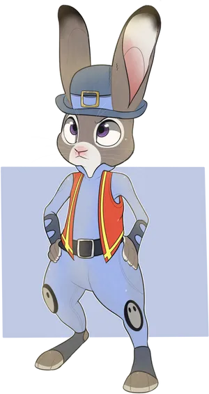 Judy Hopps Police Uniform Illustration PNG Image