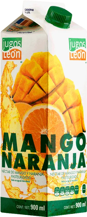 Jugos Leon Mango Naranja Juice Carton900ml PNG Image