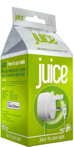 Juice Mobile Charger Packaging PNG Image