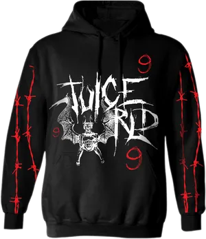 Juice W R L D999 Hoodie Graphic Design PNG Image