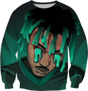 Juice Wrld Animated Sweatshirt Design PNG Image