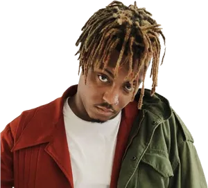 Juice Wrld Red Jacket Portrait PNG Image