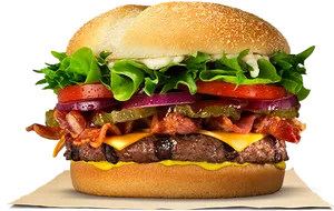 Juicy Bacon Cheeseburger Deluxe PNG Image