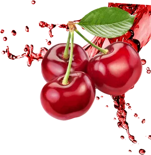 Juicy Cherries Splash PNG Image