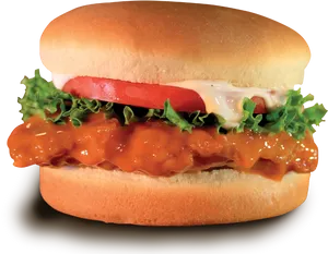 Juicy Chicken Burger Delicious Fast Food.png PNG Image