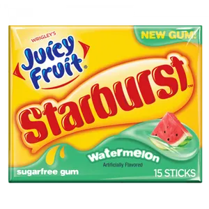 Juicy Fruit Starburst Watermelon Gum Package PNG Image